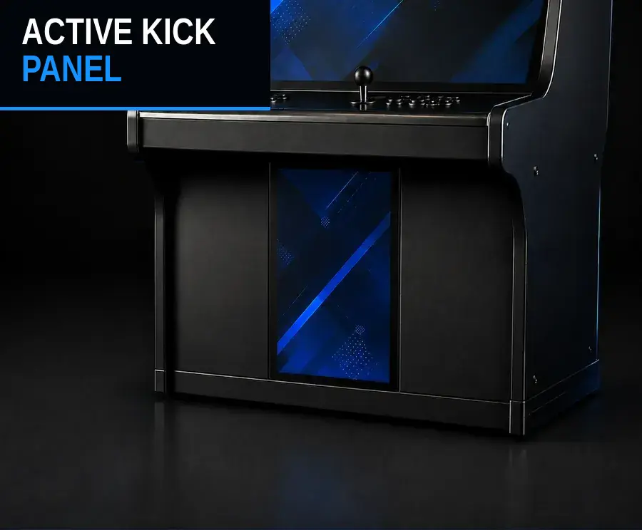The active kick panel screen at the base of the cabinet