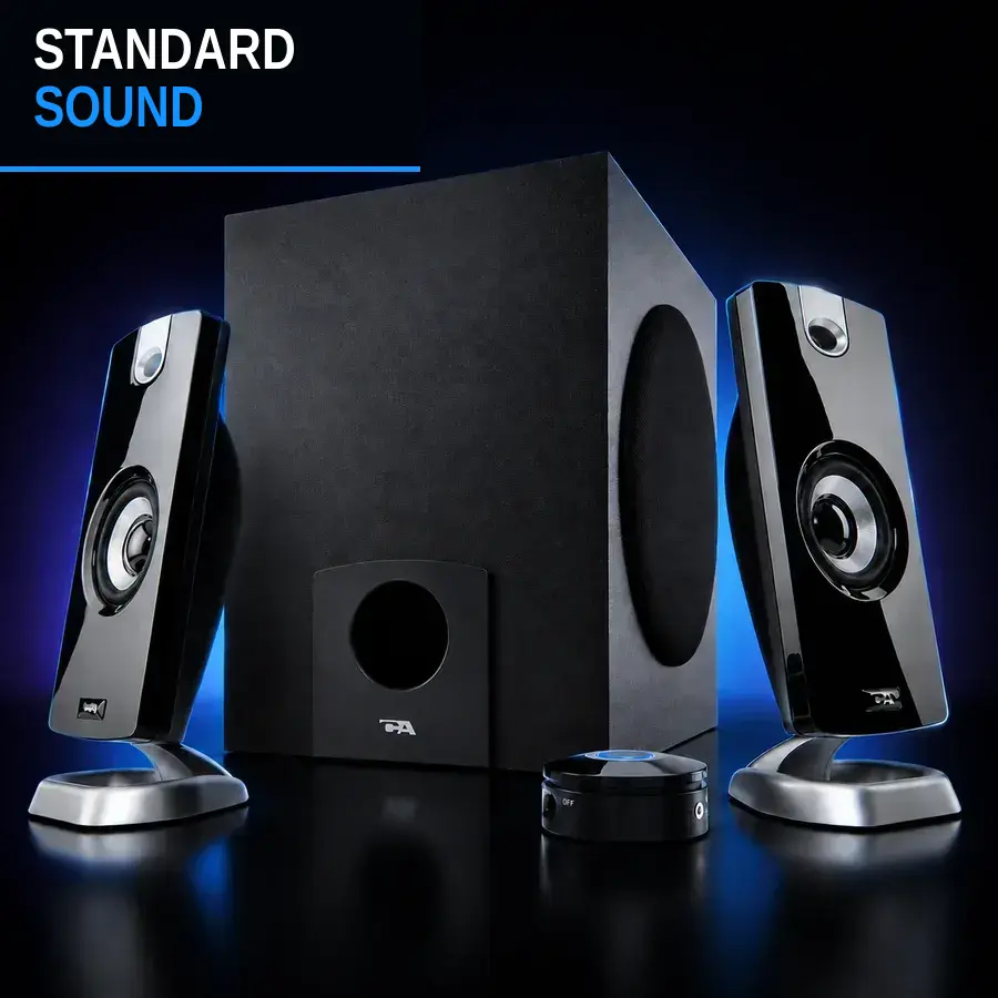 The Cyber Acoustics CA-3090 2.1 standard speaker system