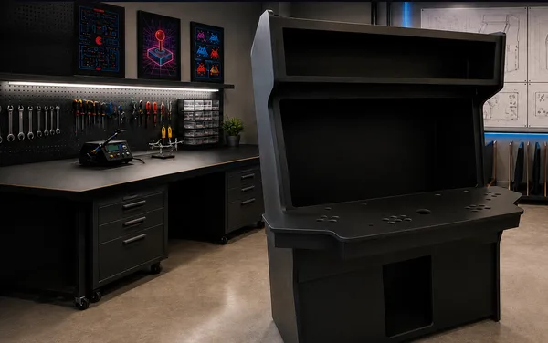 Cabinet: the machine at that stage in the workshop