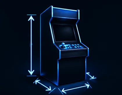 A Phantom cabinet with height, width and depth measurement arrows