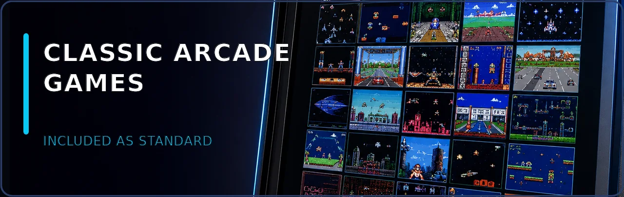 Classic arcade games &mdash; included as standard