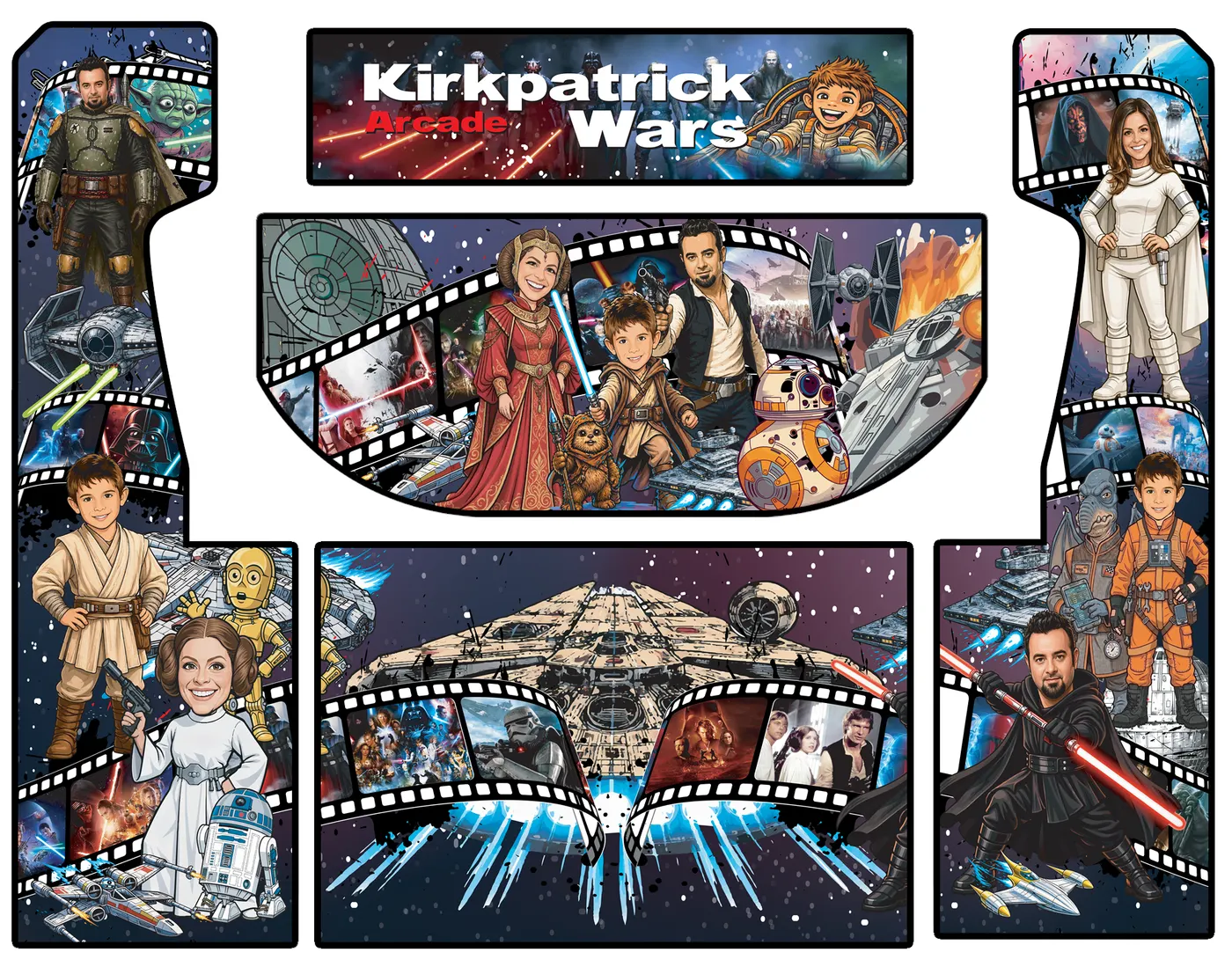 The custom wrap artwork for Galactic Family Arcade