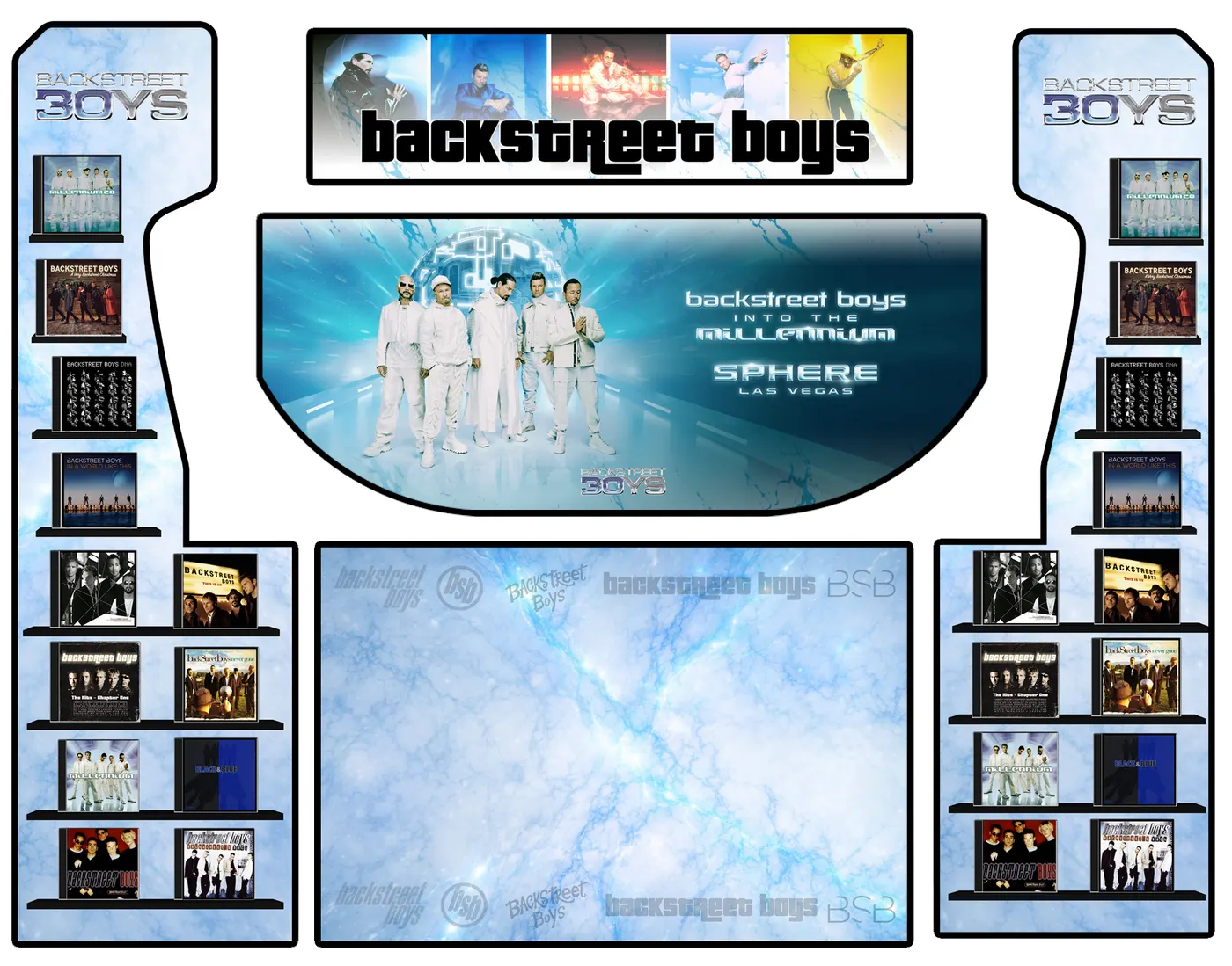 The custom wrap artwork for Backstreet Boys arcade