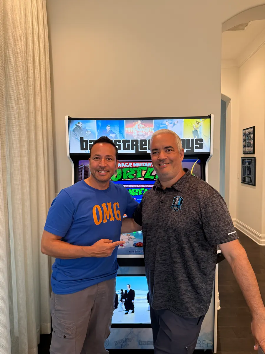 Howie Dorough with Backstreet Boys arcade