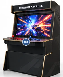 Rendering of the Wheelchair Accessible Arcade cabinet, angled view, with a marker on the integrated controls (3)